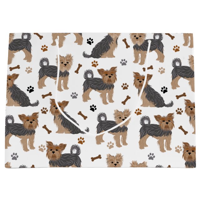Bolsa De Regalo Grande Yorkshire Terrier Paws and Bones Yorkie Dog (Anverso)
