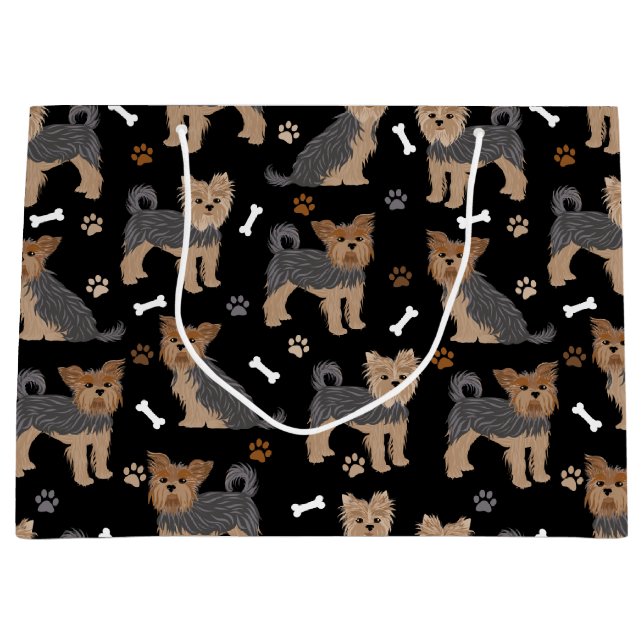 Bolsa De Regalo Grande Yorkshire Terrier Paws and Bones Yorkie Dog (Anverso)