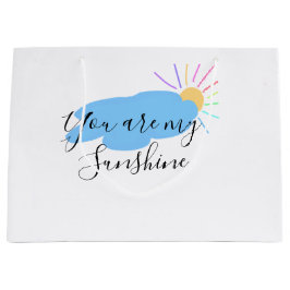 Bolsa De Regalo Grande you are my sunshine yellow orange sun rays clouds