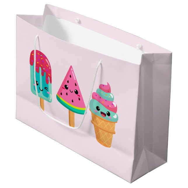 Bolsa De Regalo Grande Yummy Ice Cream Triam Vibe de verano Cumpleaños (Angulo Anverso)