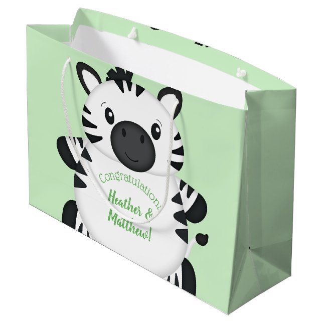 Bolsa De Regalo Grande Zebra Baby Shower (Angulo reverso)