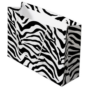 Bolsa De Regalo Grande Zebra blanca y negra a rayas