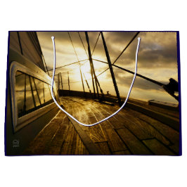 Bolsa De Regalo Grande Zeiljacht bij ochtendzon met wolken lucht.