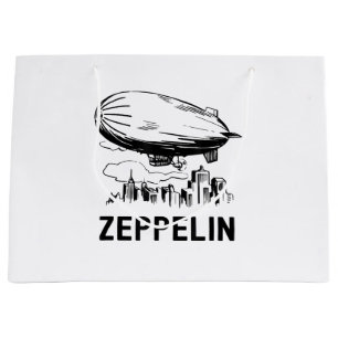 Bolsa De Regalo Grande Zepelín Retro Vintage - Boceto de Dirigible