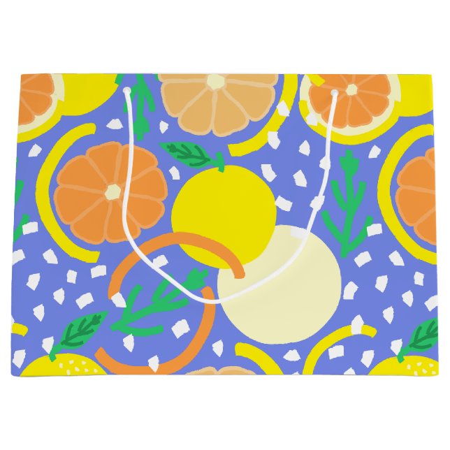 Bolsa De Regalo Grande Zesty Citrus Fruit Summer Amalfi Coast (Anverso)