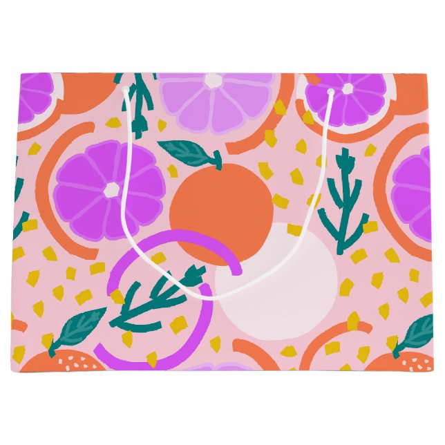 Bolsa De Regalo Grande Zesty Citrus Fruit Summer Pink Lemonade (Anverso)