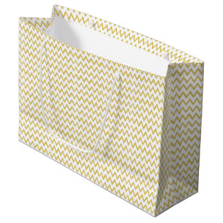 BOLSA DE REGALO GRANDE ZIG ZAG AMARILLO Y BLANCO