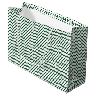 BOLSA DE REGALO GRANDE ZIG ZAG VERDE Y BLANCO
