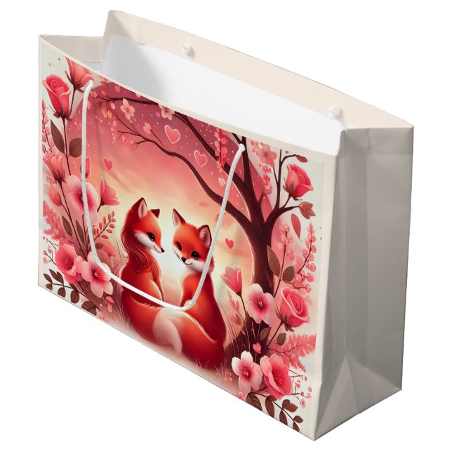 Bolsa De Regalo Grande Zorros Adorables (Angulo Anverso)