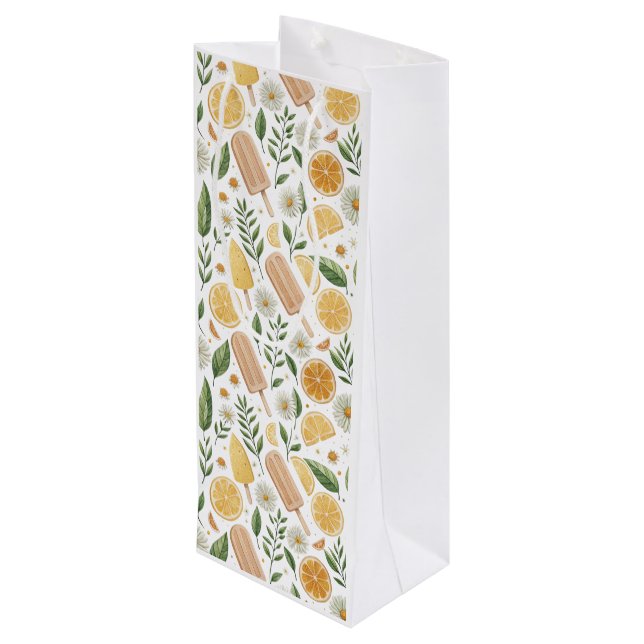Bolsa de regalo Lemon Daisy – Envase floral reutil (Angulo reverso)