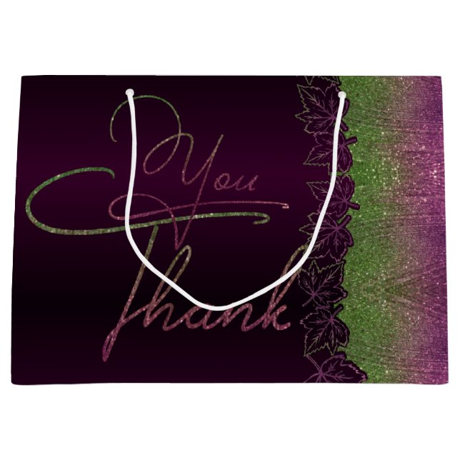 Bolsa de regalo lujosa con purpurina Y gracias (Anverso)