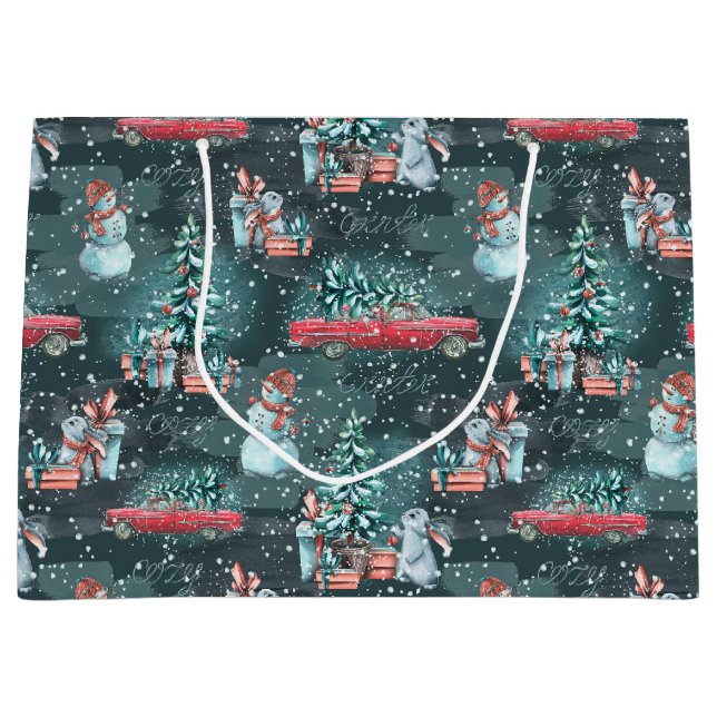 Bolsa de regalo media acogedora para Navidades de  (Anverso)