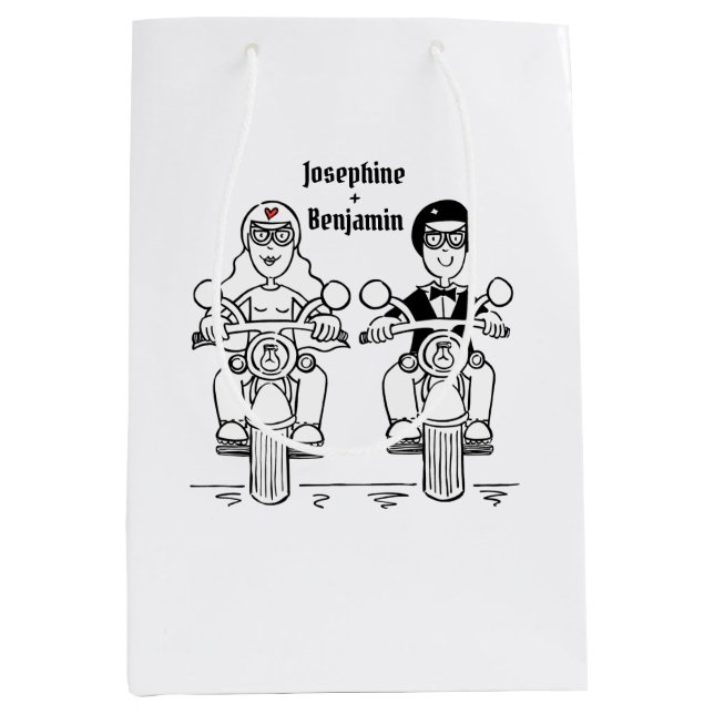 Bolsa de regalo media de Boda de motocicleta perso (Anverso)