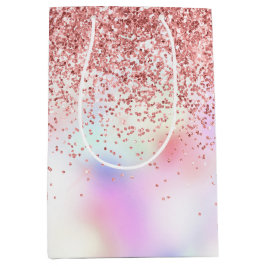 Bolsa de regalo media de Purpurina de arcoiris mor