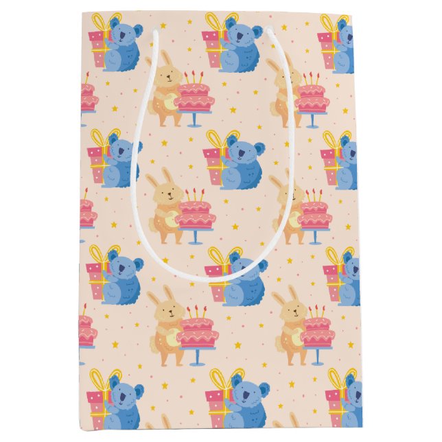 Bolsa de regalo media para animales de cumpleaños  (Anverso)