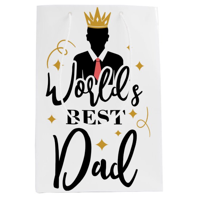 Bolsa de regalo media para el mejor papá del mundo (Anverso)