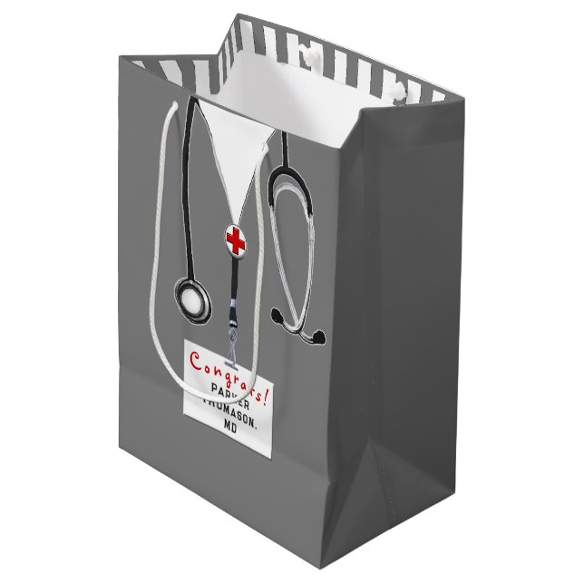 Bolsa de regalo media para la escuela de medicina  (Angulo Anverso)