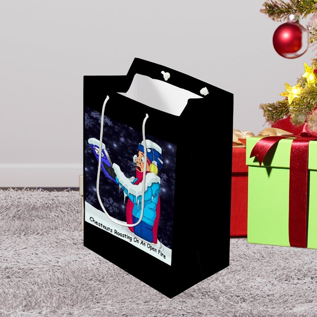 Bolsa de regalo media para Navidades fríos (Cold Christmas Caroler Medium Gift Bag)
