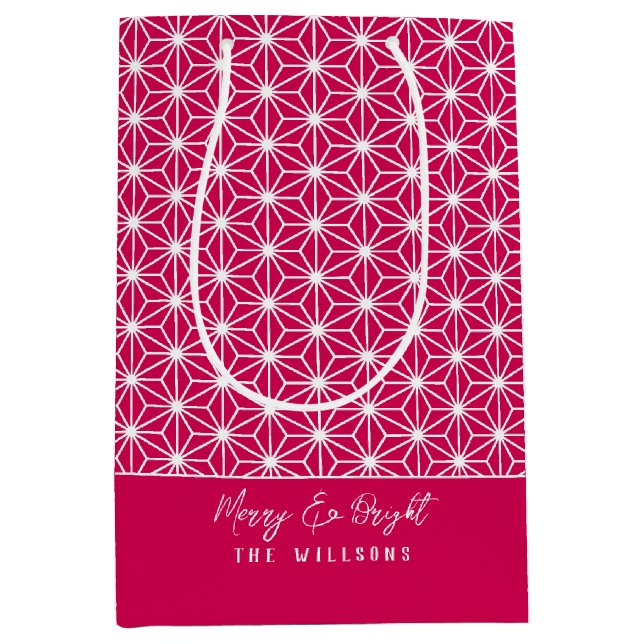 Bolsa De Regalo Mediana 麻 の 葉 | ASANOHA Patrón japonés de kimono (Anverso)