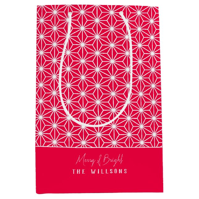 Bolsa De Regalo Mediana 麻 の 葉 | Patrón japonés de kimono ASANOHA Regalo de (Anverso)