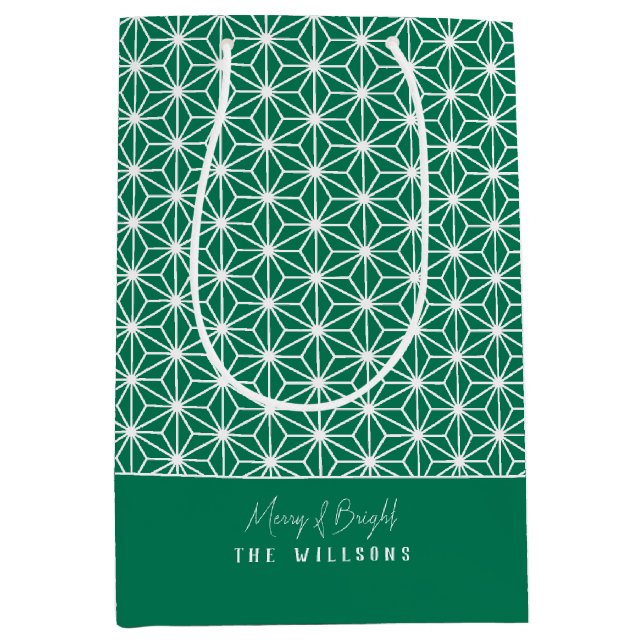 Bolsa De Regalo Mediana 麻 の 葉 | Patrón japonés de kimono ASANOHA Regalo de (Anverso)