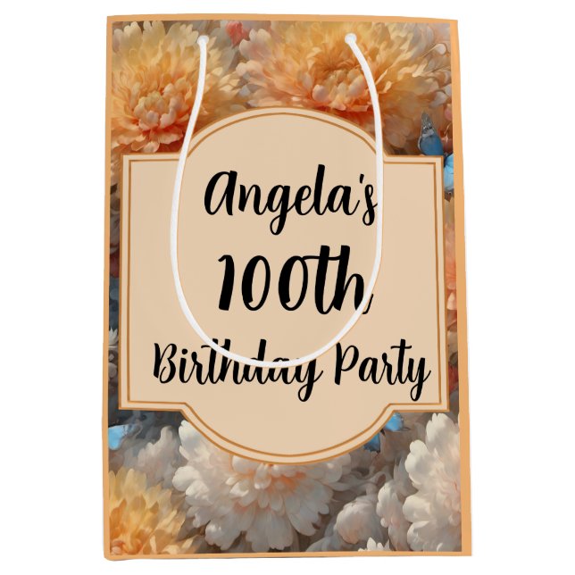 Bolsa De Regalo Mediana 100.ª fiesta de cumpleaños (Anverso)