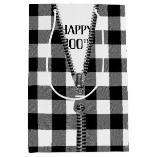 Bolsa De Regalo Mediana 100.º Zipper de cumpleaños en la cesta de búfalos
