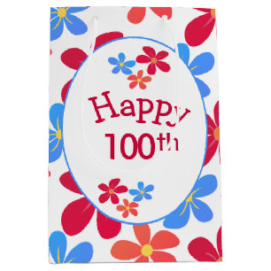 Bolsa De Regalo Mediana 100 años de fiesta en blanco