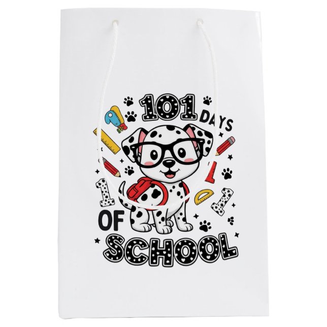 Bolsa De Regalo Mediana 101 Days of School Dalmatian Puppy (Anverso)