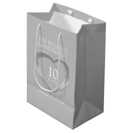 Bolsa De Regalo Mediana 10.º bolso de regalo de fotos para el aniversario 