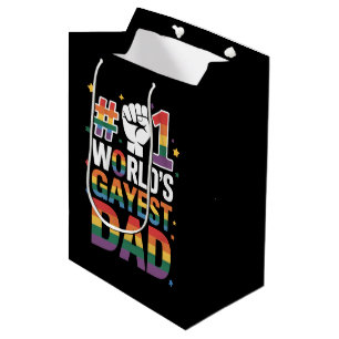 Bolsa De Regalo Mediana #1 Papá Gay Más Gay del Mundo Divertido Día del Pa