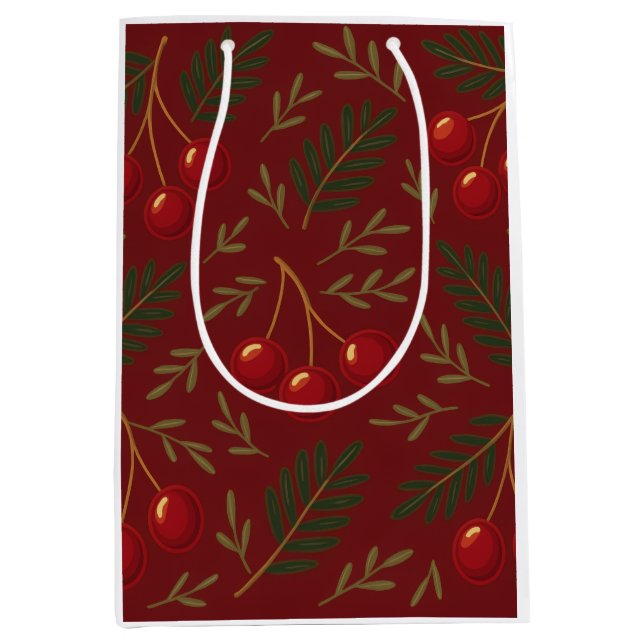 Bolsa De Regalo Mediana 🎄 1. Sweet Cherry Holiday Charm Collection (Anverso)