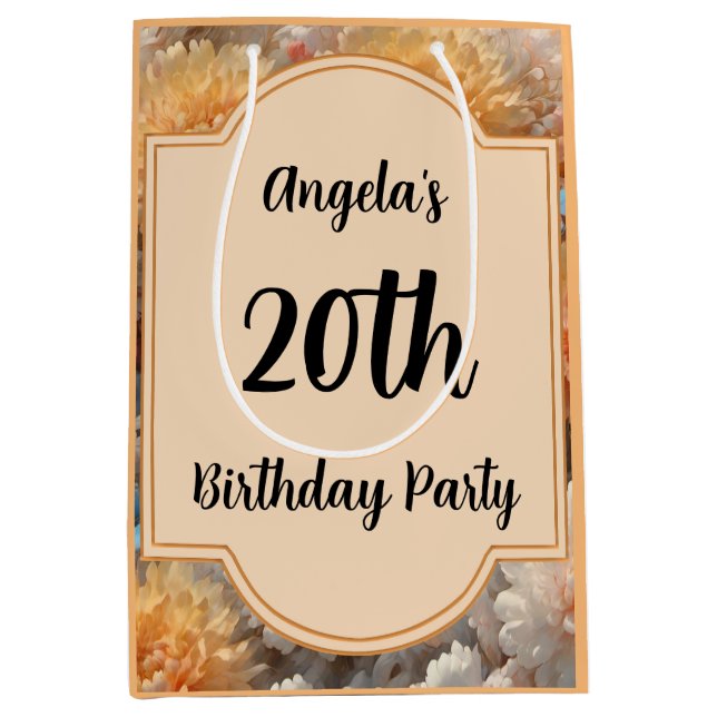 Bolsa De Regalo Mediana 20.ª fiesta de cumpleaños (Anverso)