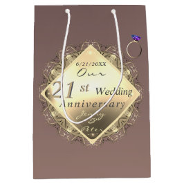 Bolsa De Regalo Mediana 21° Aniversario Boda Brass e Iolite
