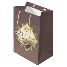 Bolsa De Regalo Mediana 21° Aniversario Boda Brass e Iolite