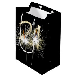 Bolsa De Regalo Mediana 21° cumpleaños esparklers en negro