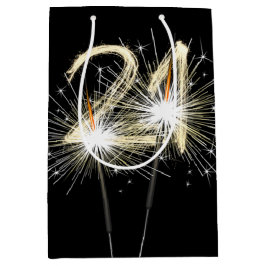 Bolsa De Regalo Mediana 21° cumpleaños esparklers en negro