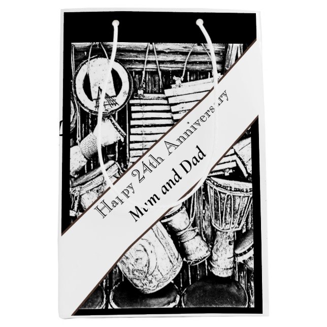 Bolsa De Regalo Mediana 24° aniversario editable (Anverso)