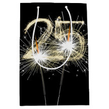 25.º cumpleaños esparklers en negro