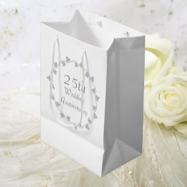 Bolsa De Regalo Mediana 25° Aniversario del Boda de Plata Ivy Wreath