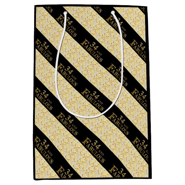 Bolsa De Regalo Mediana 34 cumpleaños (Anverso)