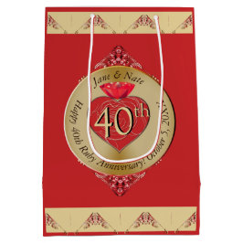 Bolsa De Regalo Mediana 40.º 15.º Rojo de Ruby