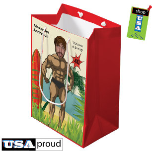 Bolsa De Regalo Mediana 40.º cumpleaños 💪 🤣 Músculo divertidísimo cultur
