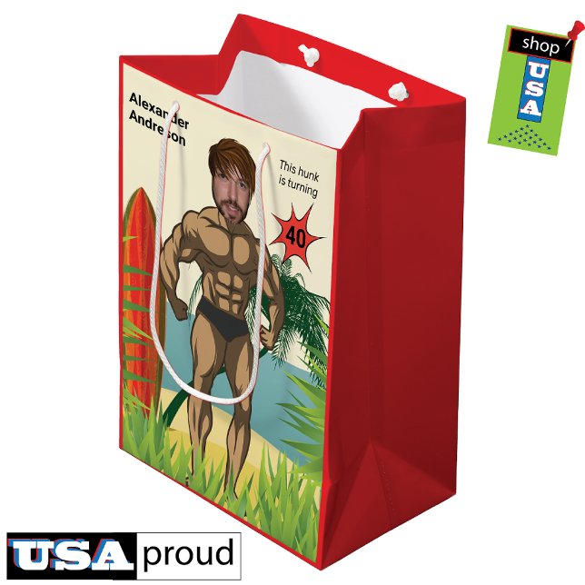 Bolsa De Regalo Mediana 40.º cumpleaños 💪 🤣 Músculo divertidísimo cultur (Subido por el creador)
