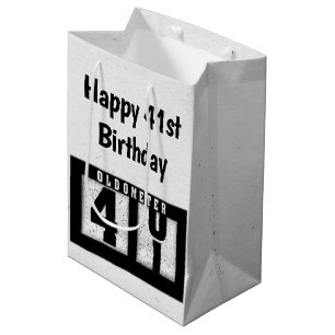 Bolsa De Regalo Mediana 41.º Odómetro Negro de cumpleaños