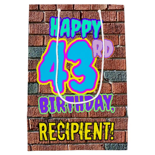 Bolsa De Regalo Mediana 43 Aniversario: Diversión, graffiti urbano inspira (Reverso)