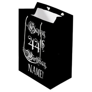 Bolsa De Regalo Mediana 44.º cumpleaños: Guión elegante y elegante + no