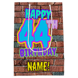 Bolsa De Regalo Mediana 44° cumpleaños: Diversión, graffiti urbano inspira