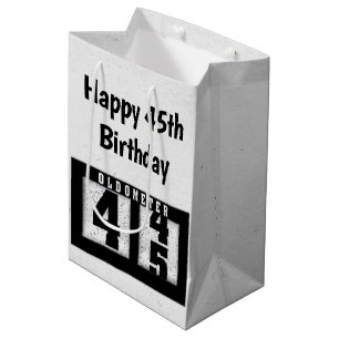 Bolsa De Regalo Mediana 45.º Odómetro Negro de cumpleaños