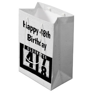 Bolsa De Regalo Mediana 48.º Odómetro Negro de cumpleaños